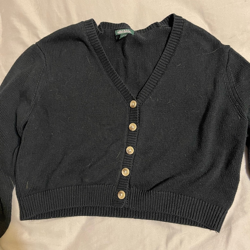 Wild Fable Cropped Button Up Sweater